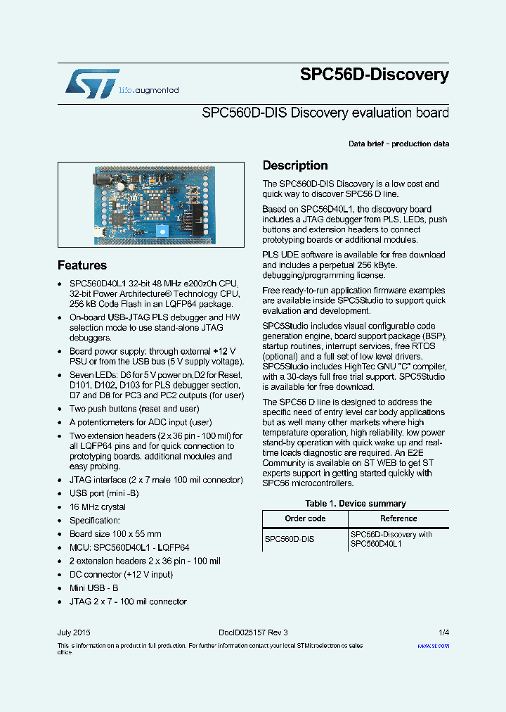 SPC56D-DISCOVERY_8909857.PDF Datasheet