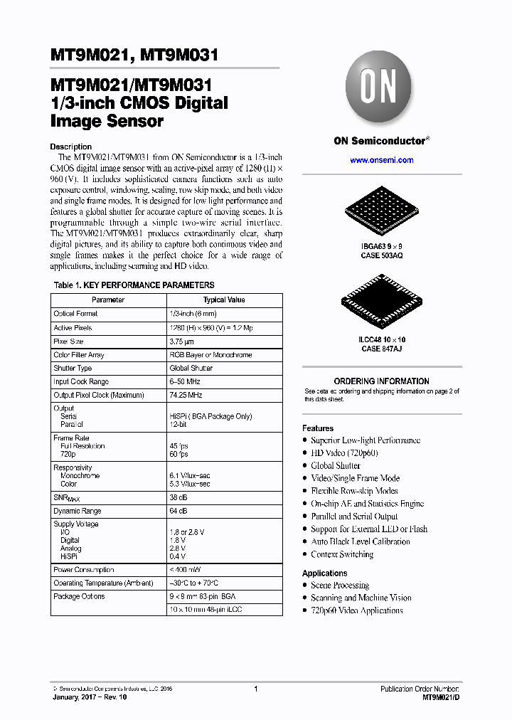 MT9M031I12STM-DPBR_8909998.PDF Datasheet