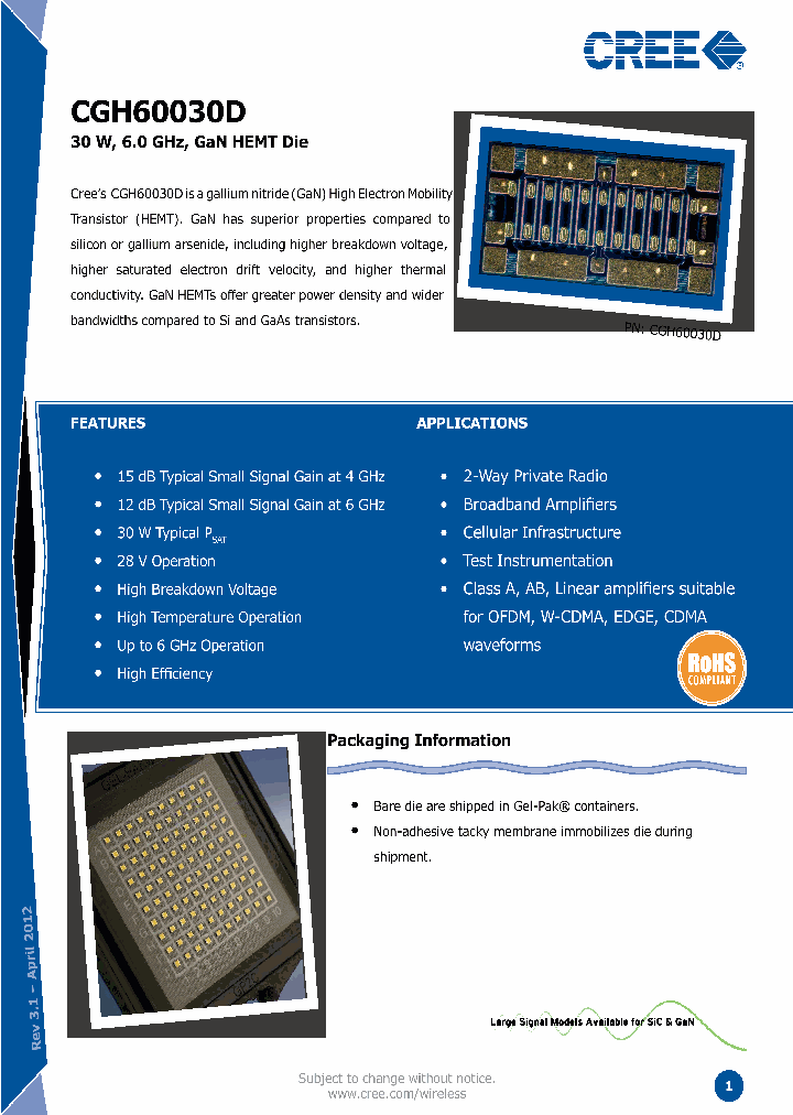 CGH60030D_8914156.PDF Datasheet