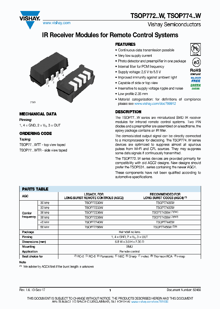 TSOP77438W_8927357.PDF Datasheet