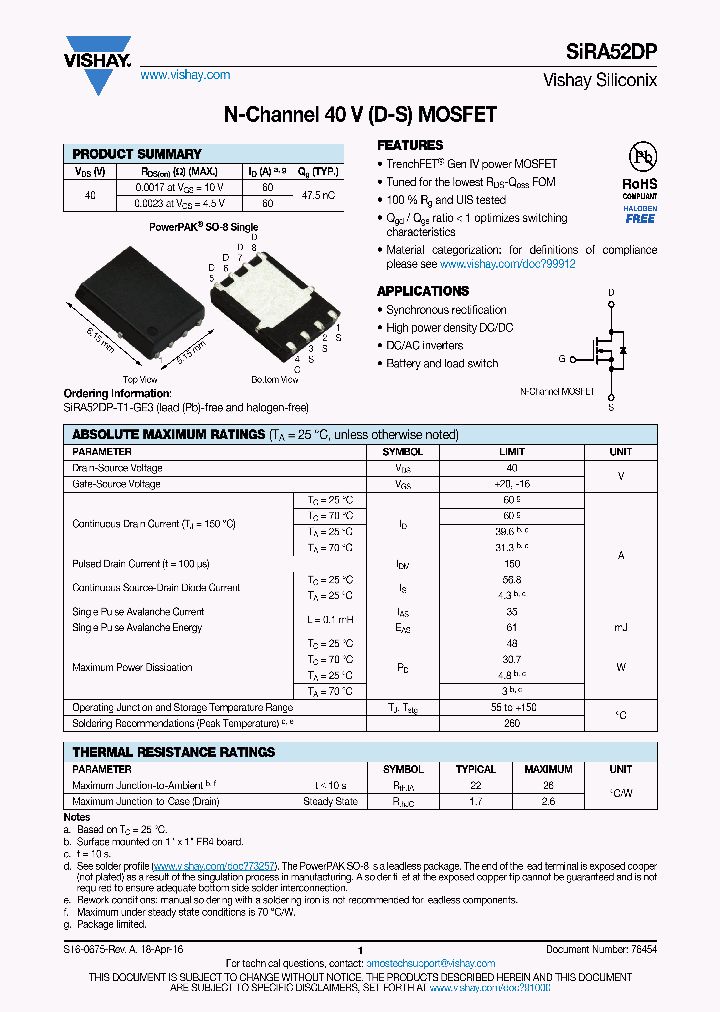 SIRA52DP_8928806.PDF Datasheet