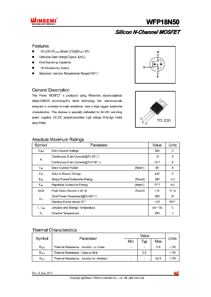 WFP18N50_8929258.PDF Datasheet