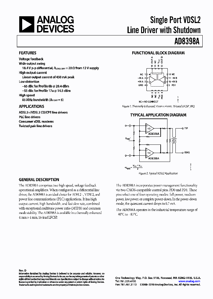 AD8398AACPZ-R7_8931967.PDF Datasheet