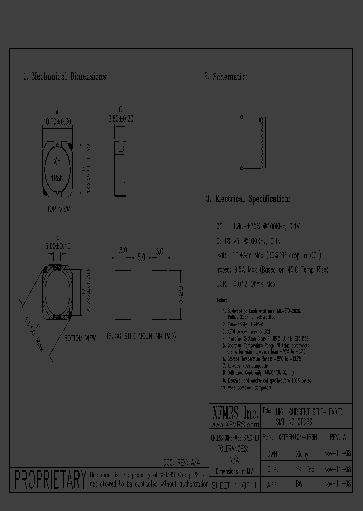 XFTPRH104-1R8N_8935440.PDF Datasheet