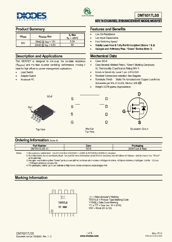 DMT6017LSS-13_8935633.PDF Datasheet