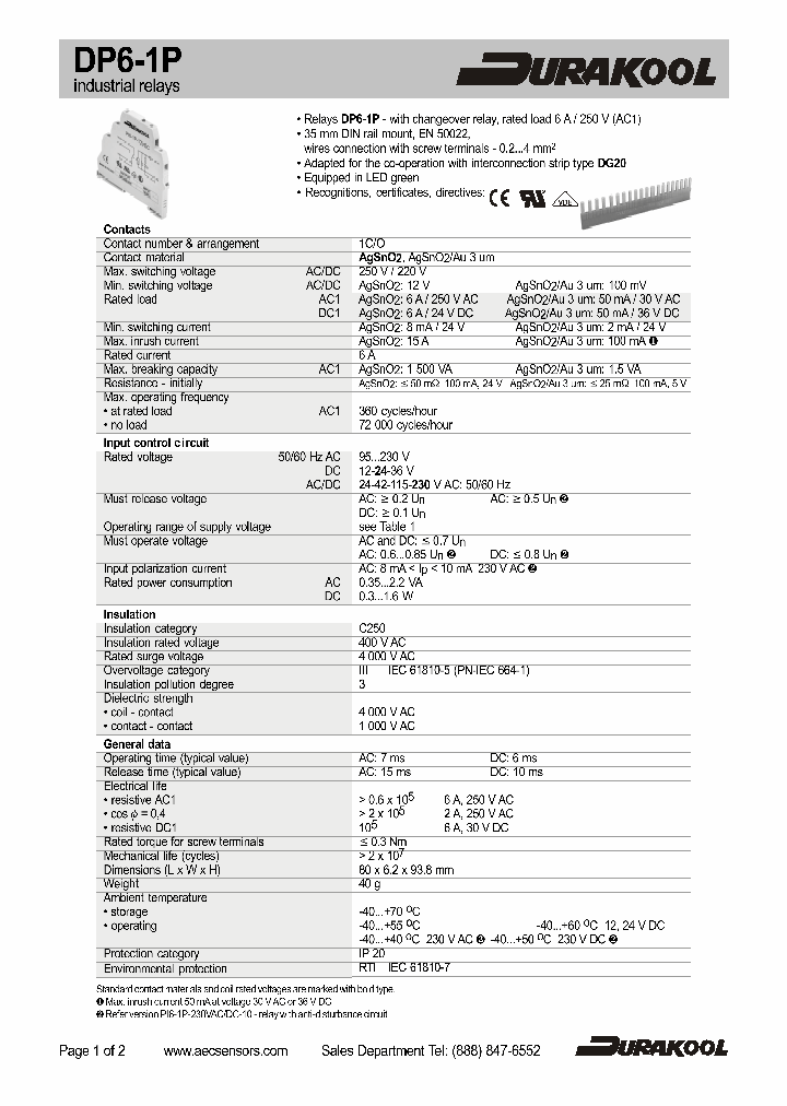 DP6-1P-230VAC_8940051.PDF Datasheet