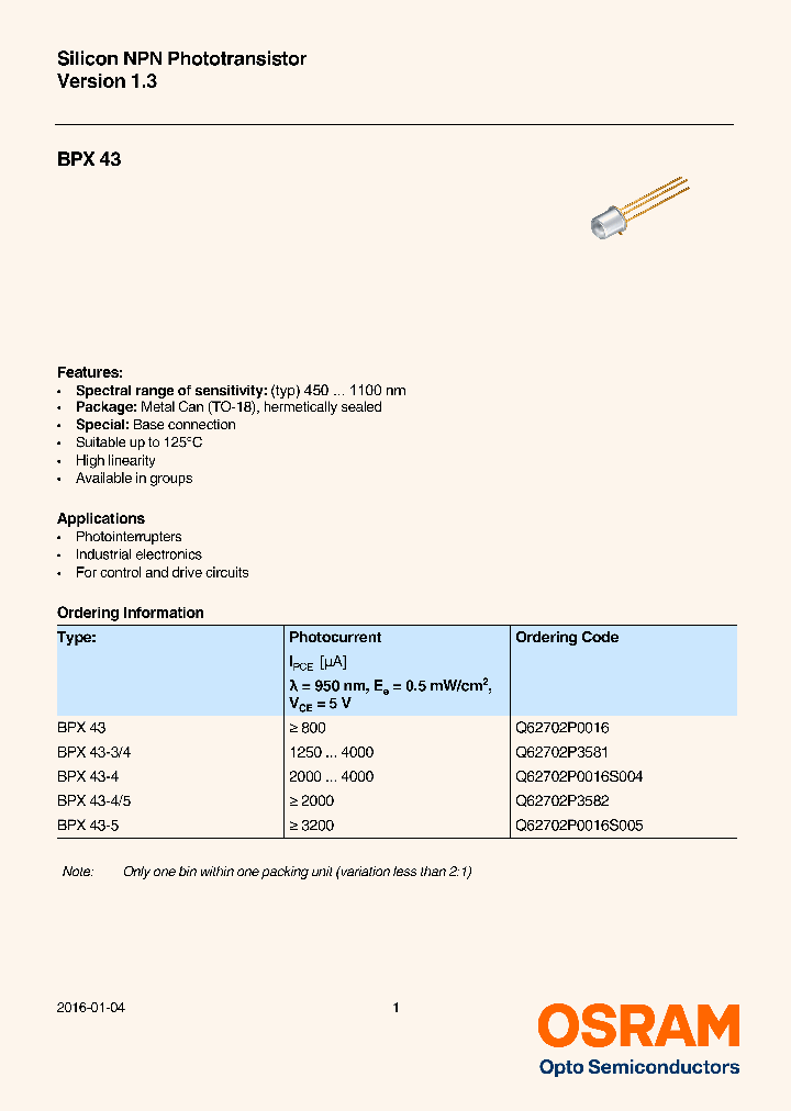 BPX-43_8951570.PDF Datasheet