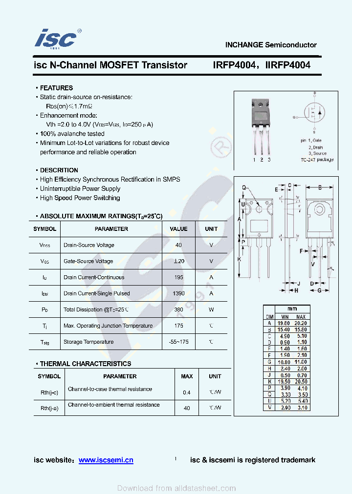 IRFP4004_8957315.PDF Datasheet