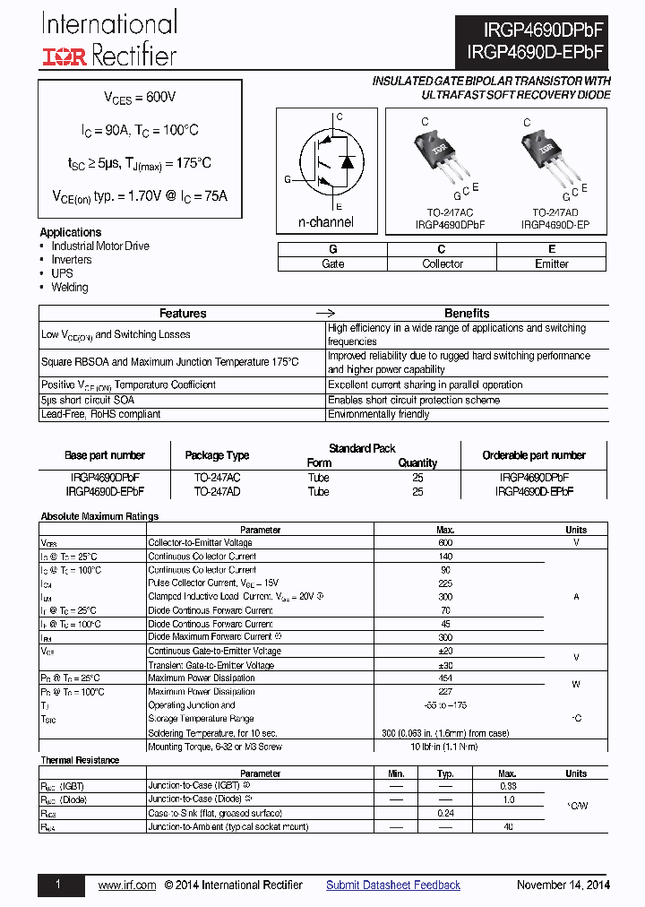 IRGP4690DPBF_8960191.PDF Datasheet
