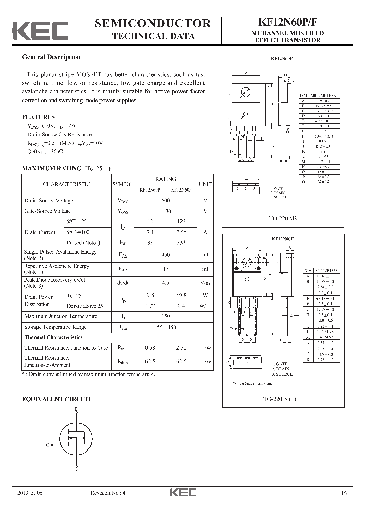 KF12N60PF_8961982.PDF Datasheet