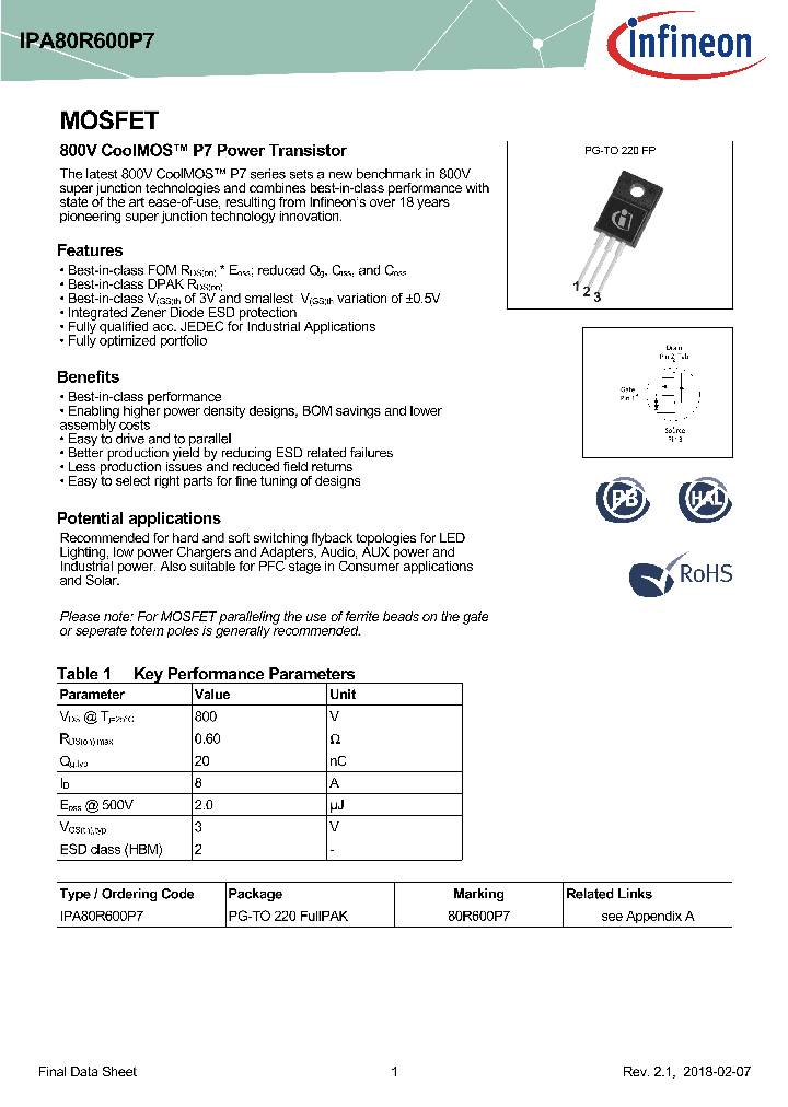 IPA80R600P7_8973103.PDF Datasheet