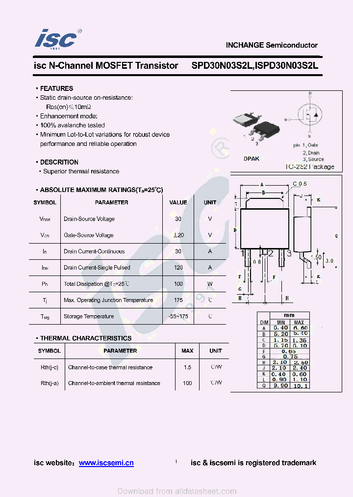 SPD30N03S2L_8973273.PDF Datasheet
