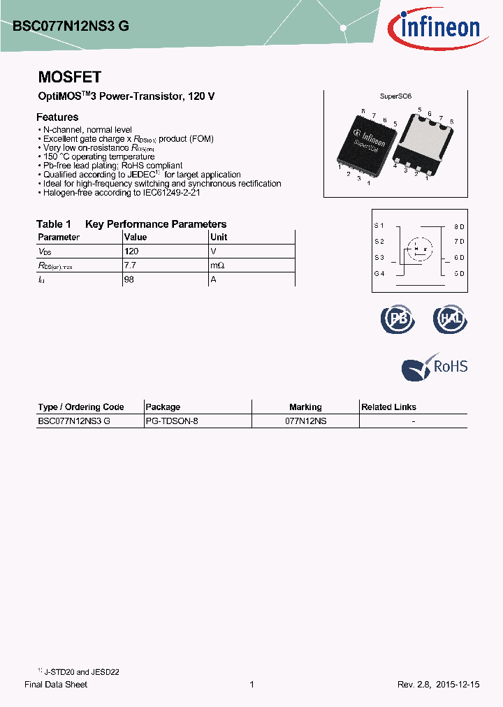 BSC077N12NS3G_8981587.PDF Datasheet
