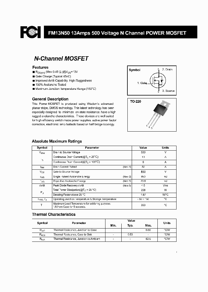 FM13N50_8985671.PDF Datasheet