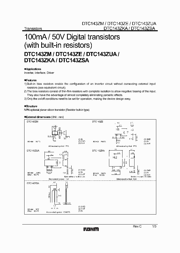 DTC143ZSATP_8988152.PDF Datasheet