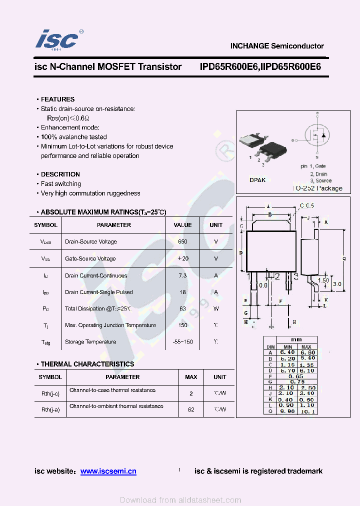 IIPD65R600E6_8991969.PDF Datasheet