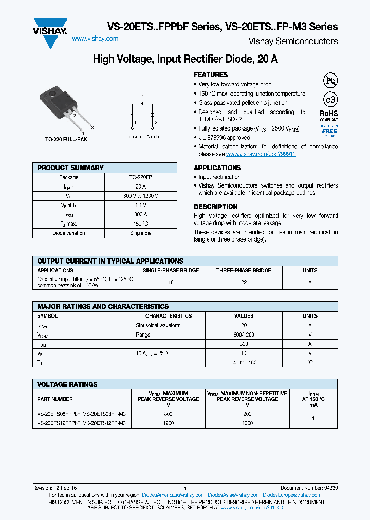 VS-20ETSFPPBF_9000265.PDF Datasheet