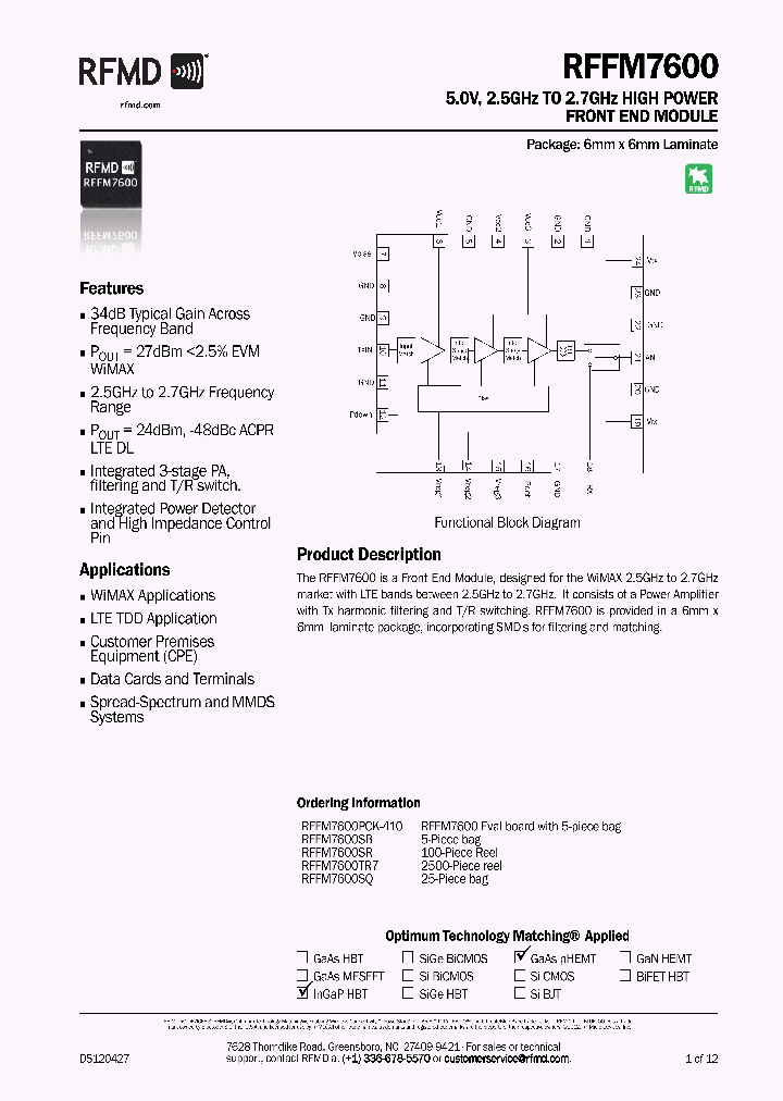 RFFM7600_9001307.PDF Datasheet