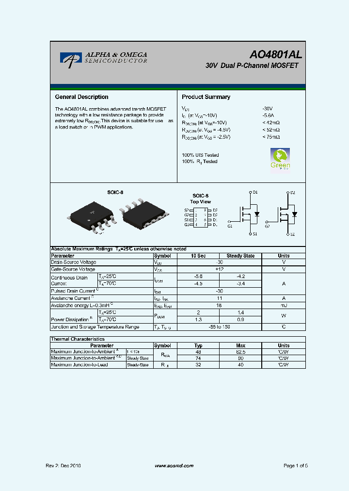 AO4801AL_9005091.PDF Datasheet