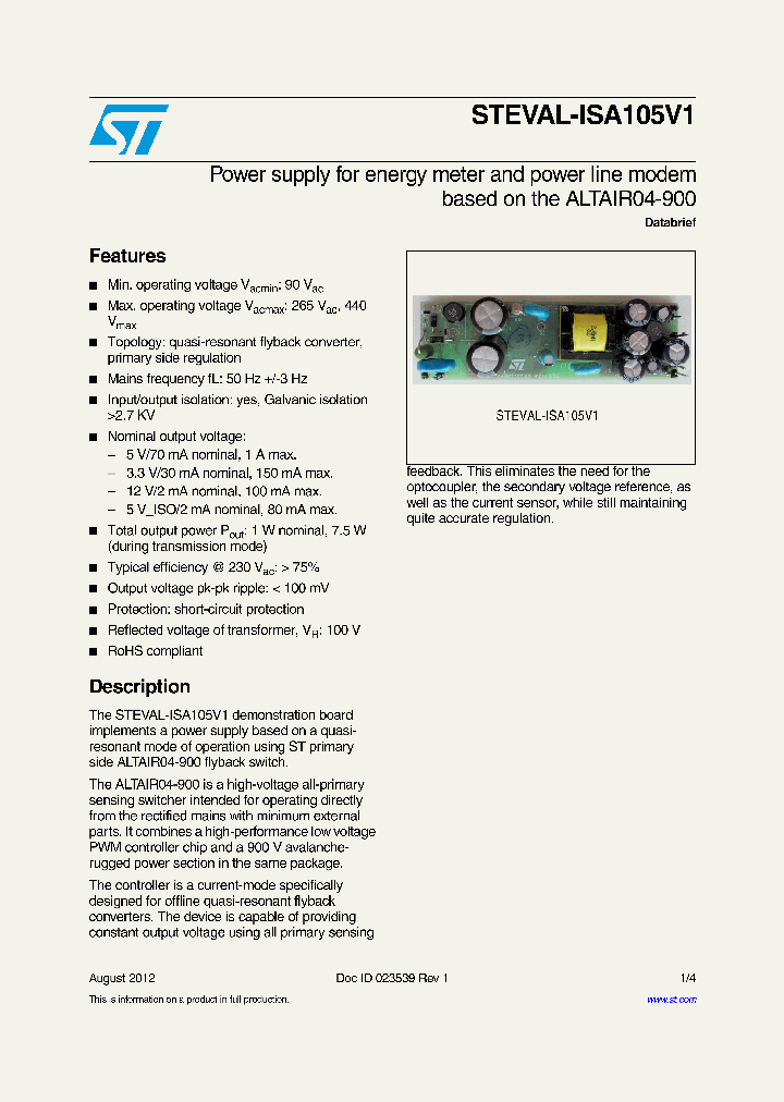 STEVAL-ISA105V1_9007800.PDF Datasheet