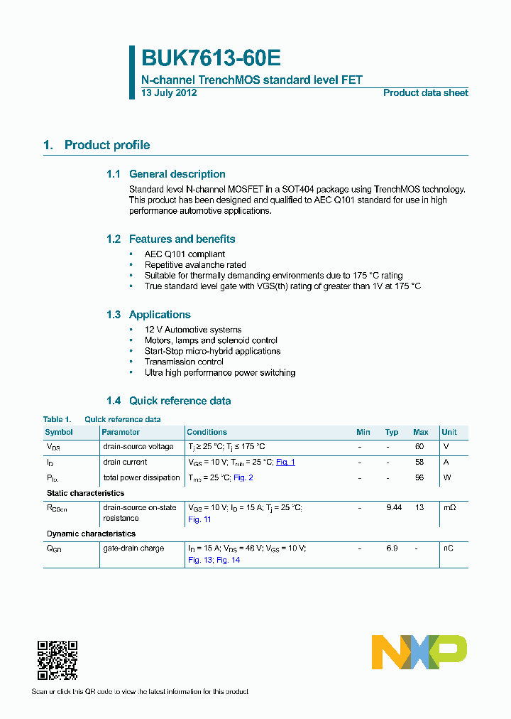 BUK7613-60E-15_9011943.PDF Datasheet