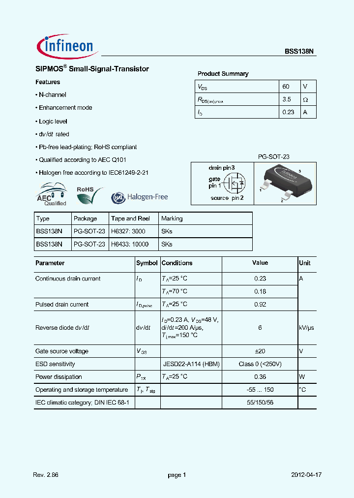 BSS138NH6327_9010979.PDF Datasheet