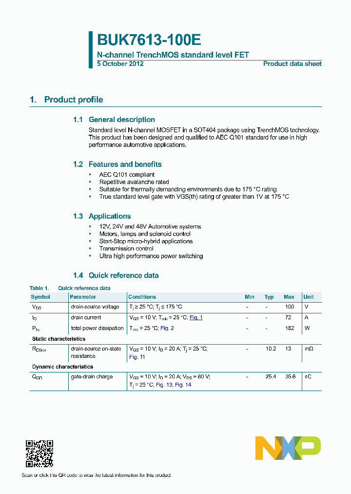 BUK7613-100E-15_9011942.PDF Datasheet