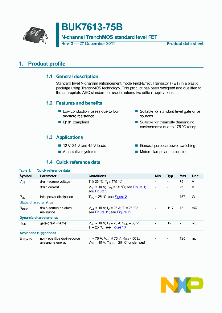 BUK7613-75B-15_9011944.PDF Datasheet