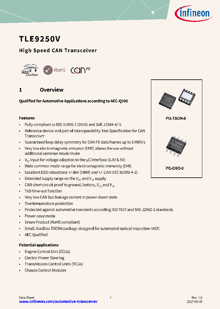 TLE9250V_9014619.PDF Datasheet