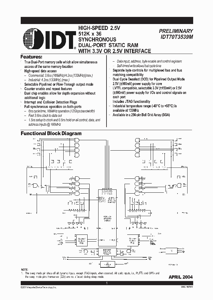 IDT70T3539MS999BCI_9017305.PDF Datasheet