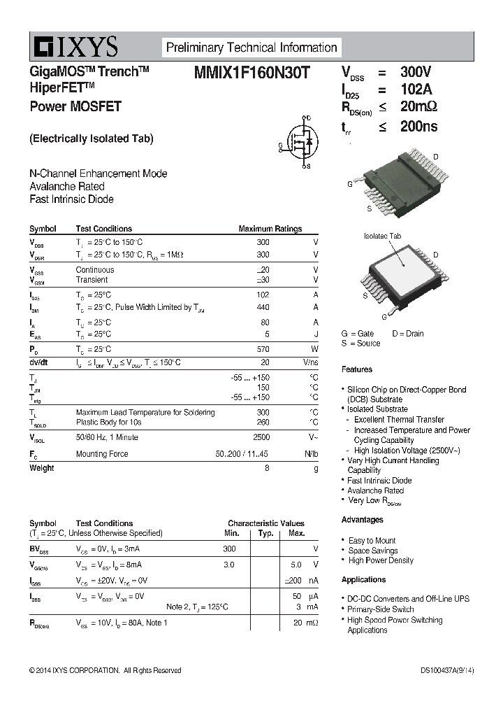 MMIX1F160N30T_9020322.PDF Datasheet