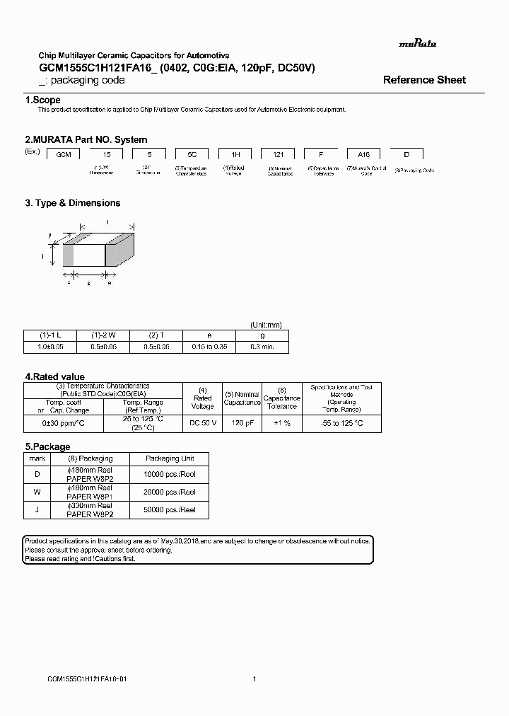 GCM1555C1H121FA16_9020493.PDF Datasheet