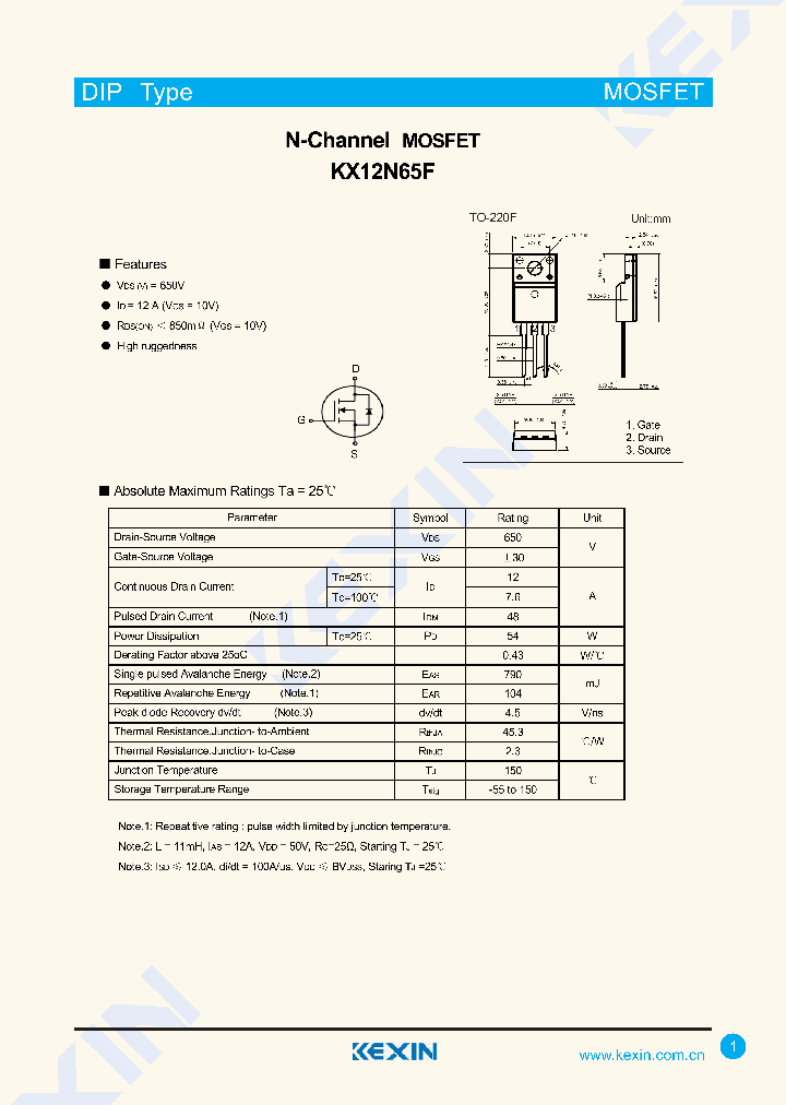 KX12N65F_9028062.PDF Datasheet