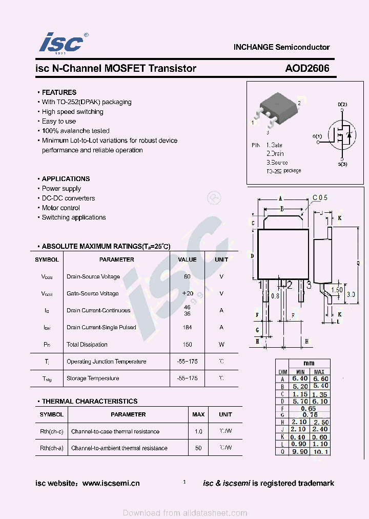 AOD2606_9033076.PDF Datasheet