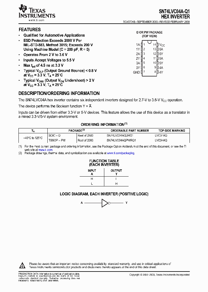 SN74LVC04AQPWRQ1_9040867.PDF Datasheet