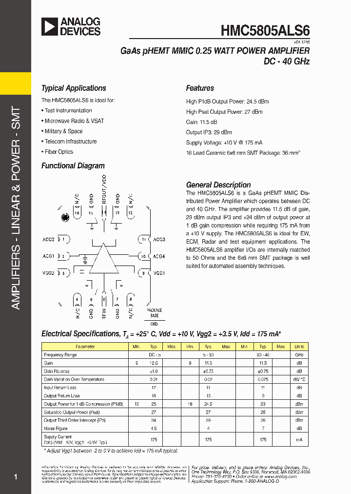 HMC5805ALS6TR_9041856.PDF Datasheet