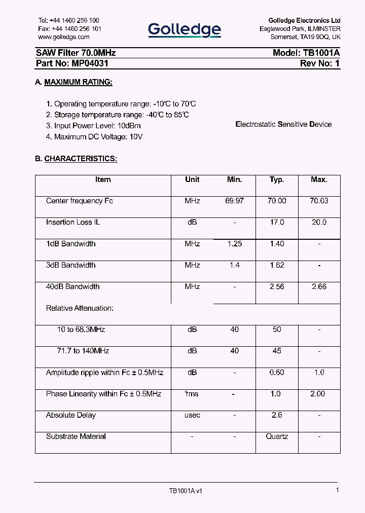 TB1001A_9042330.PDF Datasheet