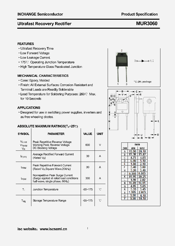 MUR3060_9054262.PDF Datasheet