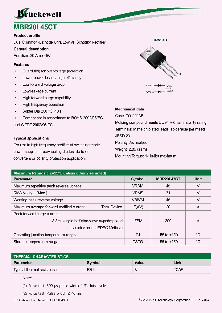 MBR20L45CT_9054457.PDF Datasheet