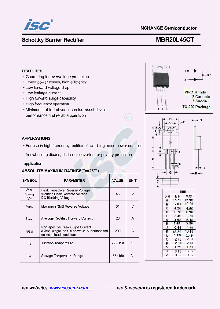 MBR20L45CT_9054458.PDF Datasheet