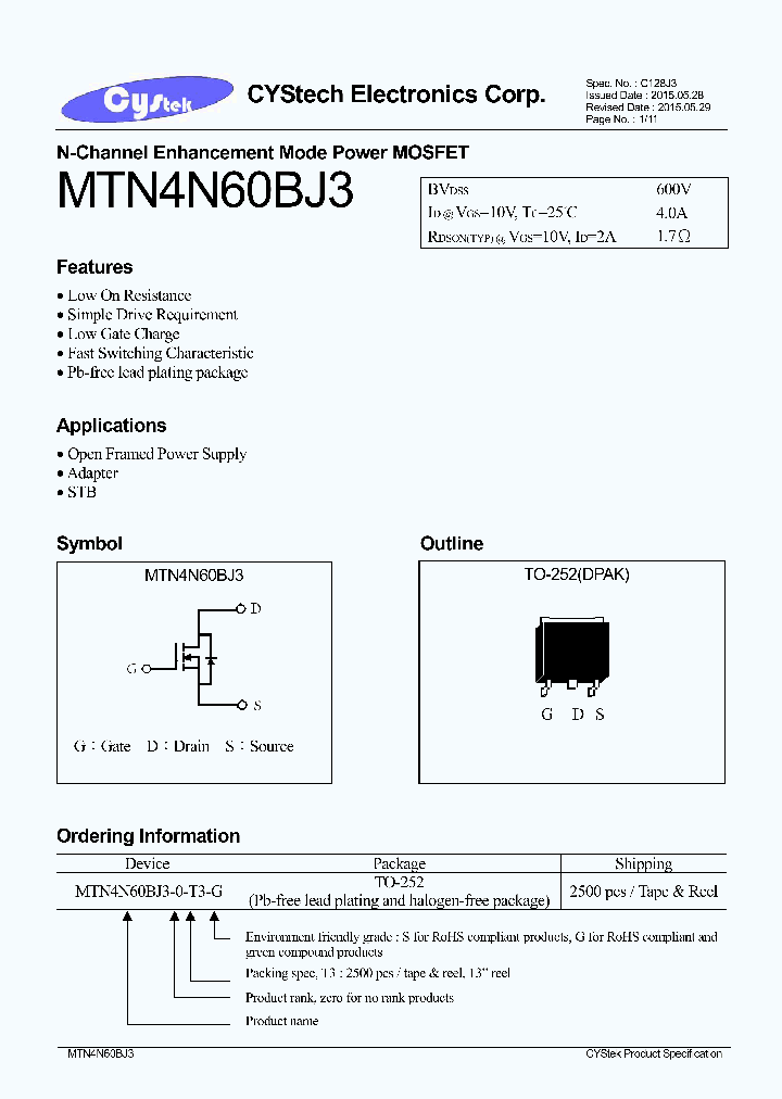 MTN4N60BJ3_9058522.PDF Datasheet