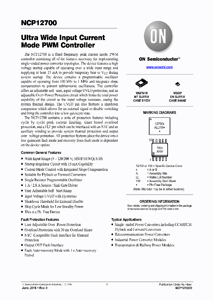 NCP12700_9059100.PDF Datasheet