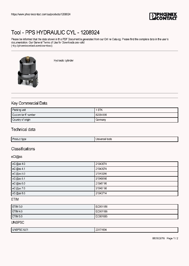 PPS-HYDRAULIC-CYL_9061036.PDF Datasheet