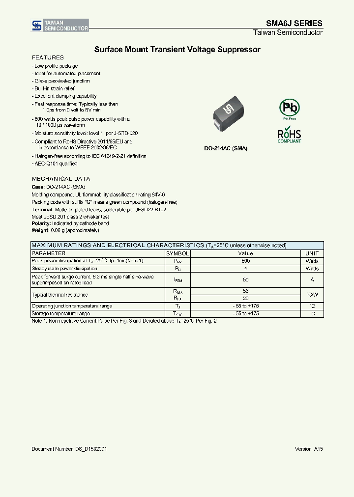 SMA6J10A_9061041.PDF Datasheet