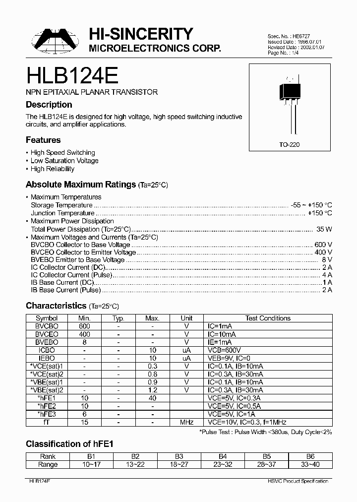 HLB124E_9065104.PDF Datasheet