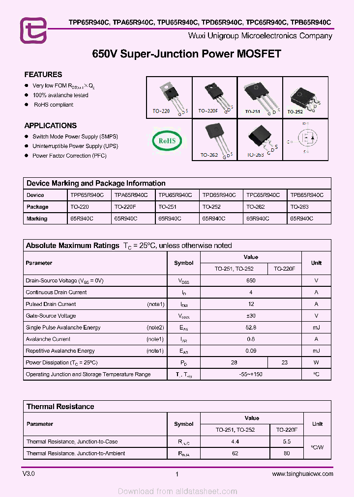 TPA65R940C_9066215.PDF Datasheet