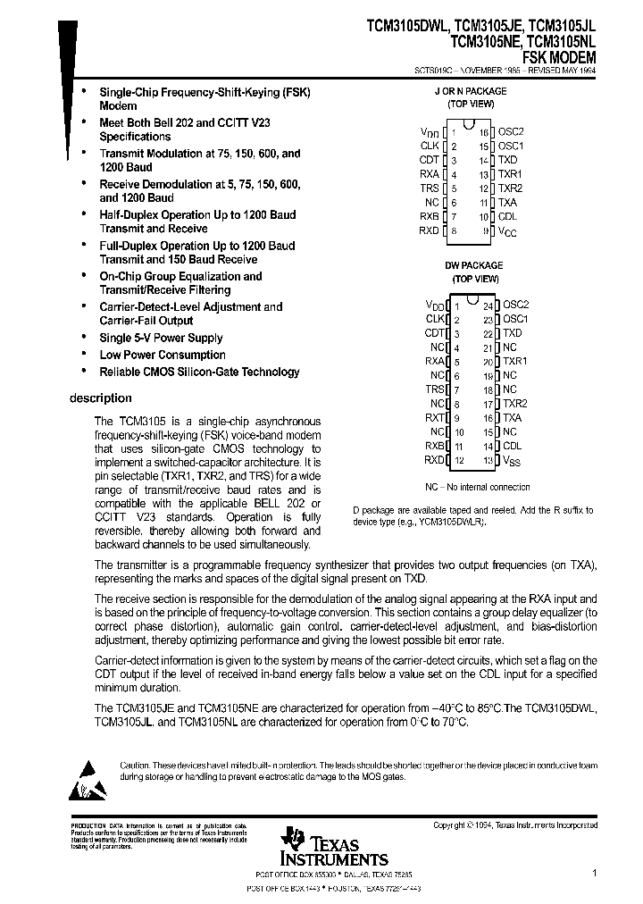 TCM3105JE_9074990.PDF Datasheet