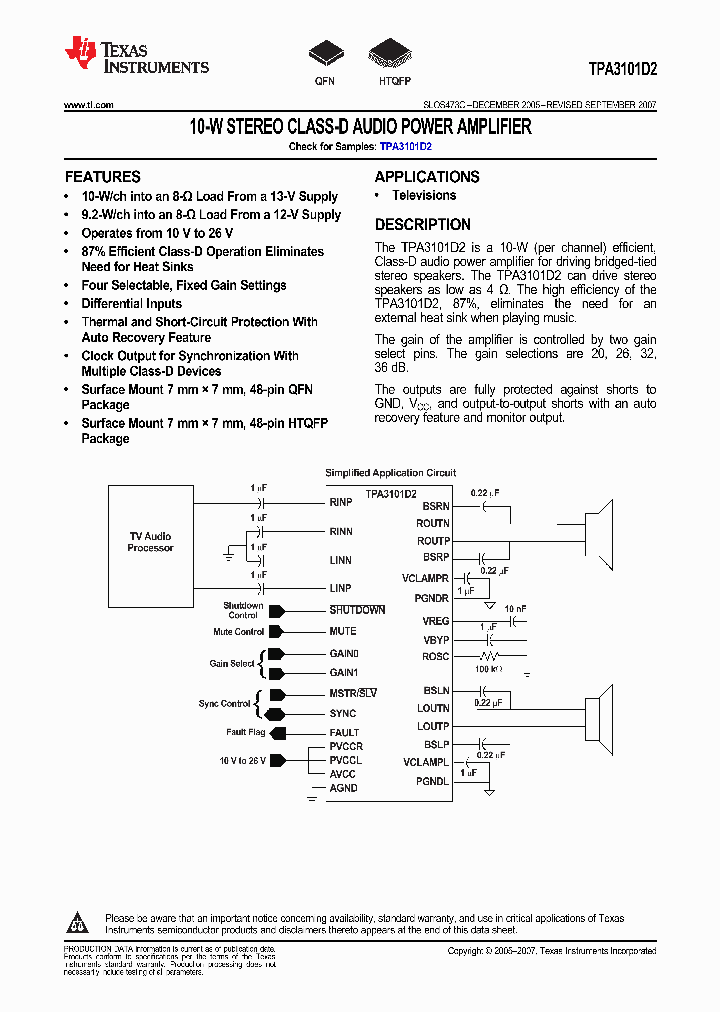 TPA3101D2-15_9084182.PDF Datasheet