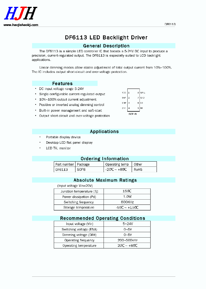 DF6113_9085238.PDF Datasheet Download --- IC-ON-LINE