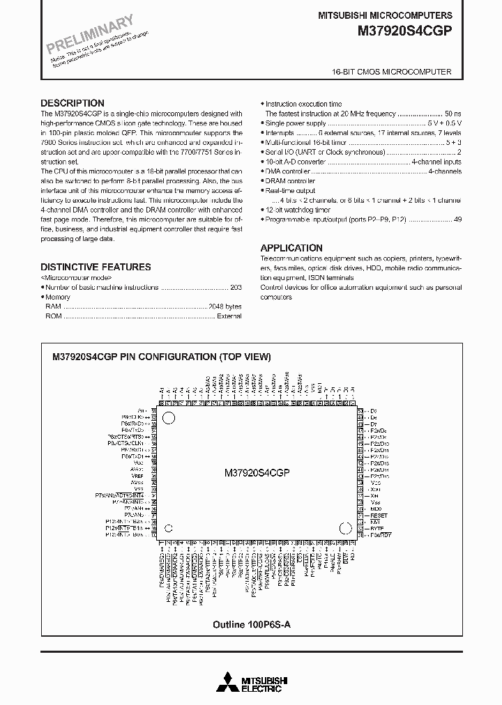 M37920S4CGP_9089045.PDF Datasheet